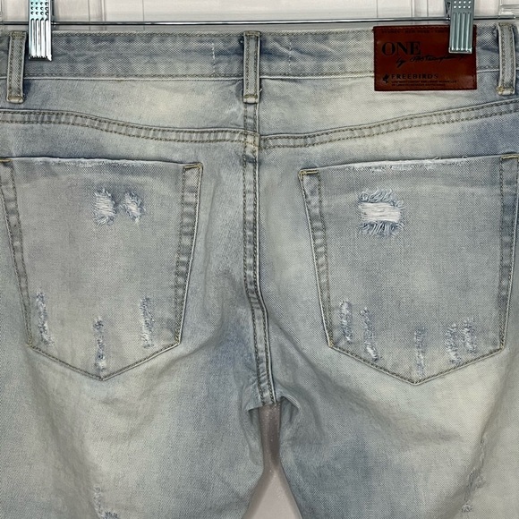 One X ONE TEASPOON Freebirds Low Waist Short Rise Skinny Jeans 27 Distressed - Picture 7 of 15